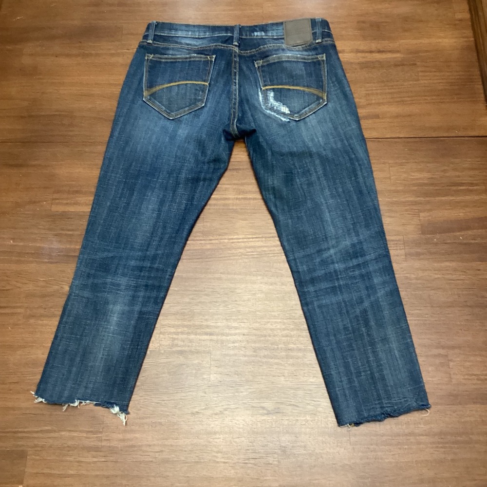 Driftwood Womens Distressed Raw Hem Straight Leg Jeans Dark Wash Size 27 - Picture 2 of 8
